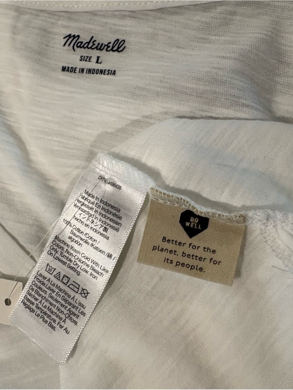 NWT Madewell Women’s Large White V-Neck Pocket Tee -Short Sleeve - Picture 5 of 12
